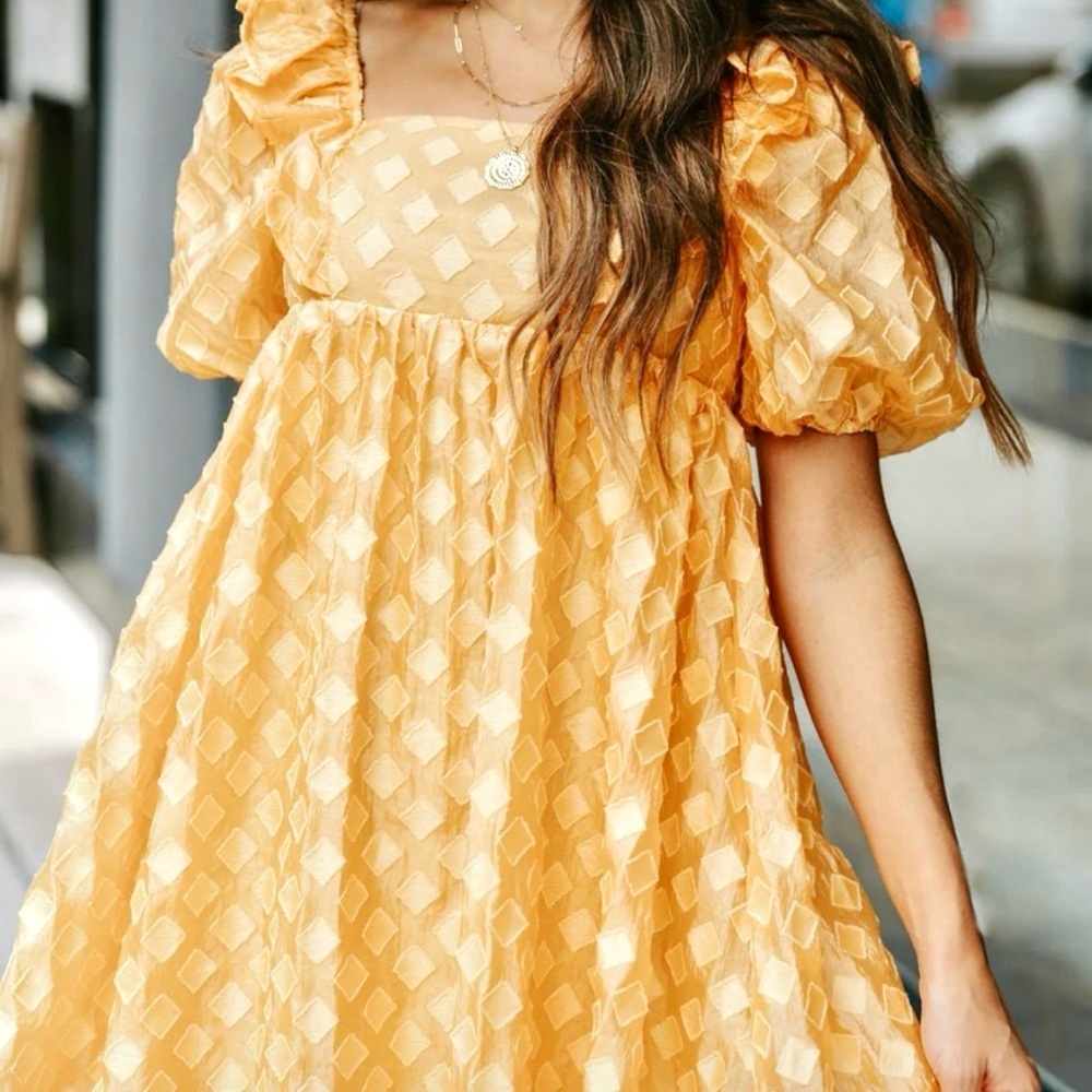 Storia Unforgettable Sunrise
Textured Babydoll Dress Size Medium m - Picture 5 of 11